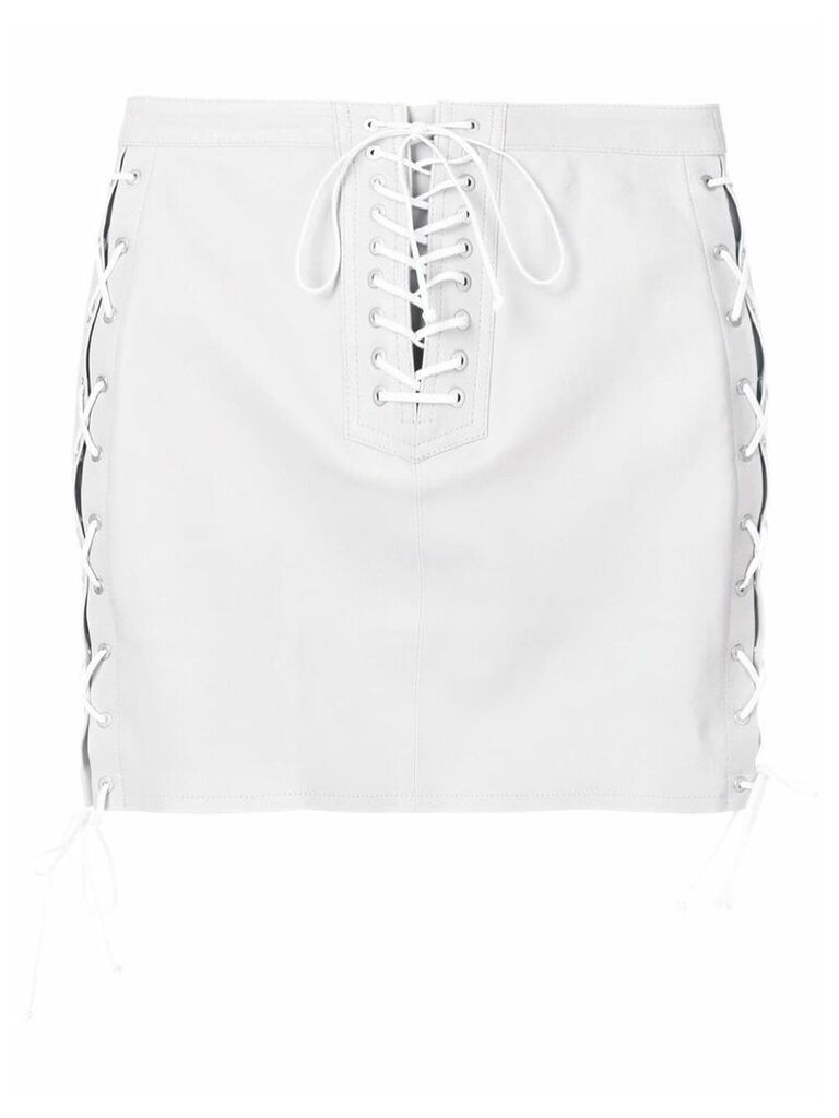 UNRAVEL PROJECT lace-up mini skirt - Grey