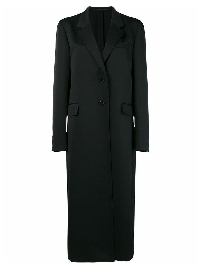 Prada long single-breasted coat - Black