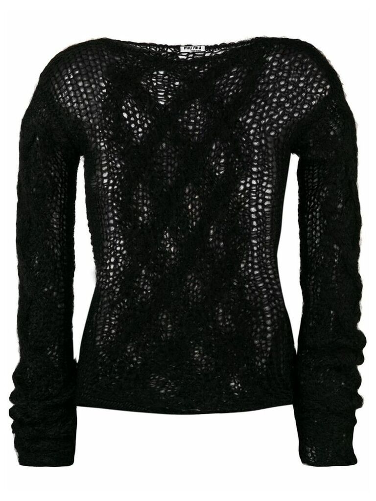 Miu Miu open knit jumper - Black
