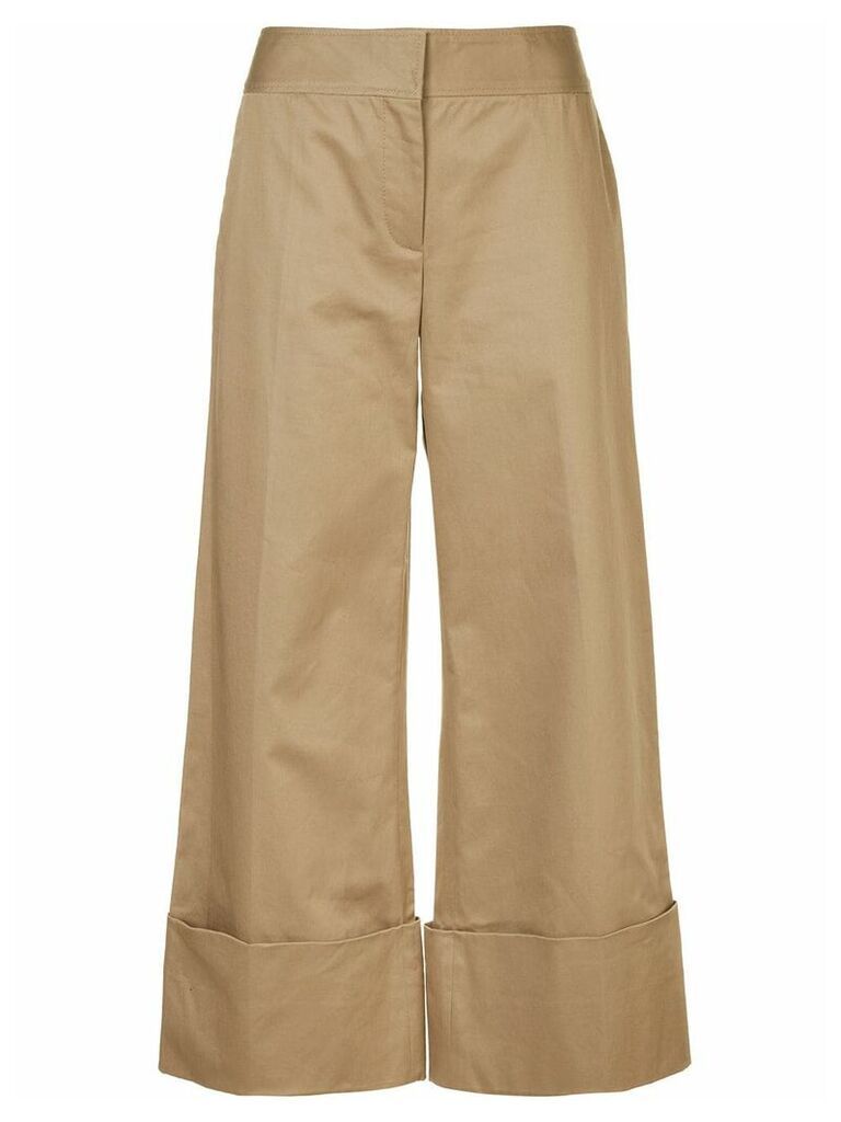 Monse cotton gabardine wide-leg trousers - Brown
