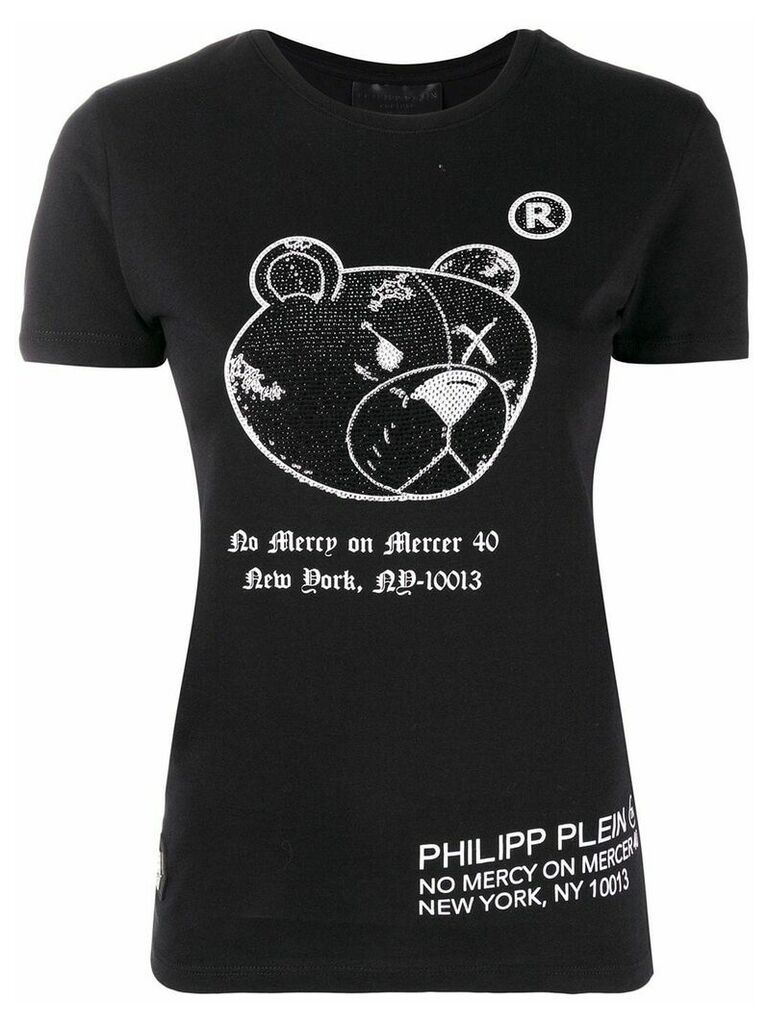 Philipp Plein round neck teddy bear T-shirt - Black