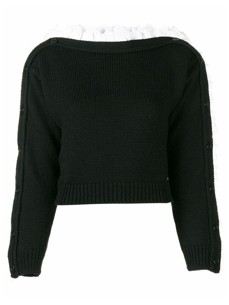 Philosophy Di Lorenzo Serafini boat neck volant sweater - Black