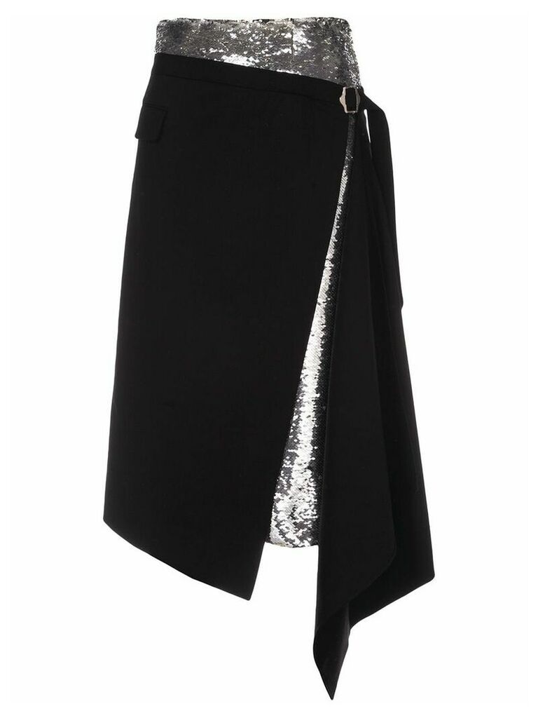 Monse sequin embellished wrap skirt - Black