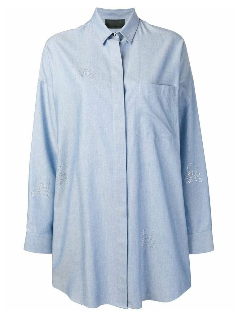Philipp Plein short shirt dress - Blue