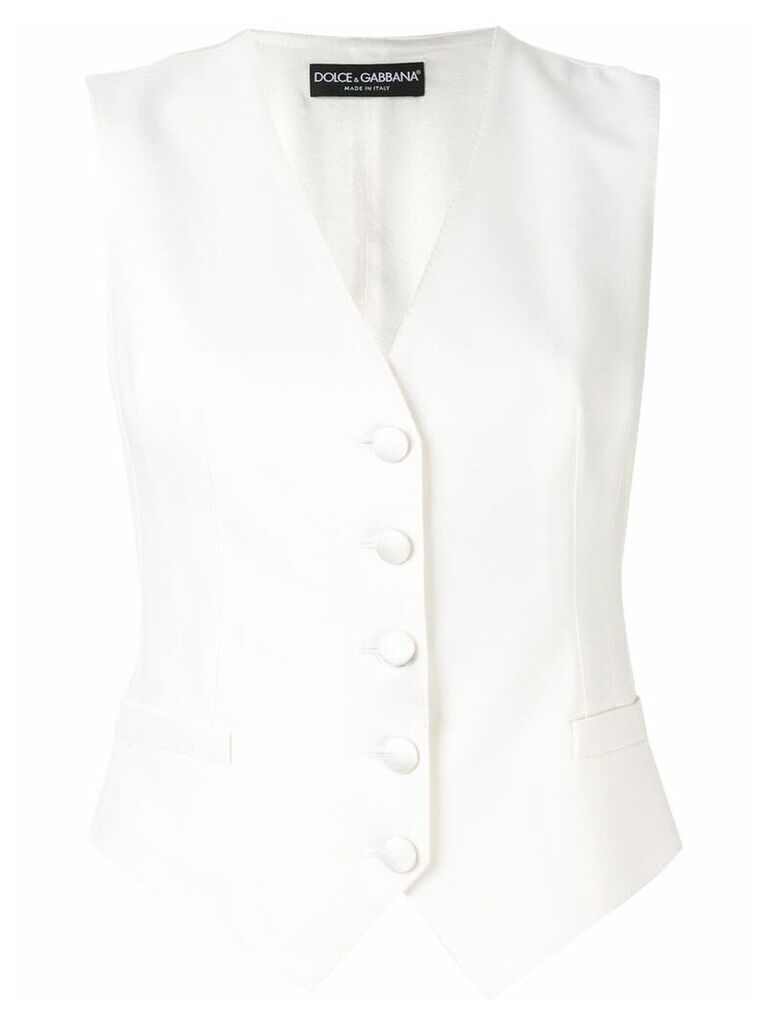 Dolce & Gabbana fitted waistcoat - White