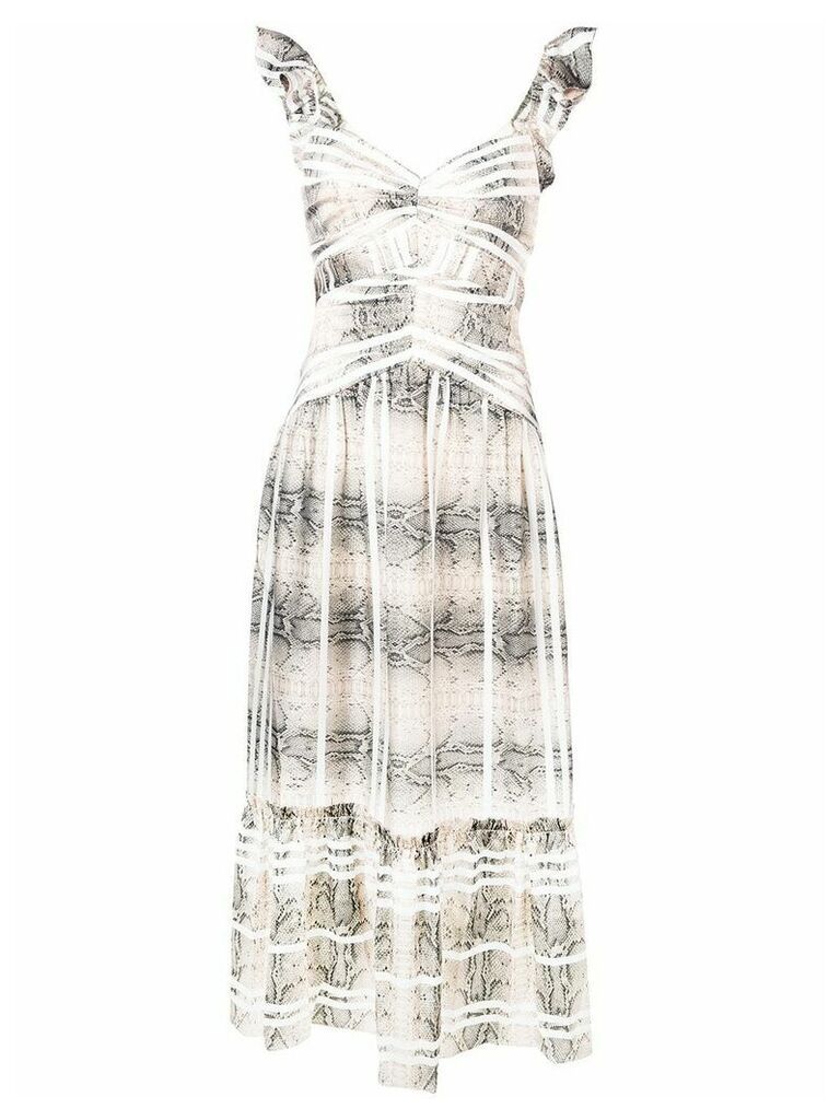 Three Floor Snakes And Ladders dress - NEUTRALS