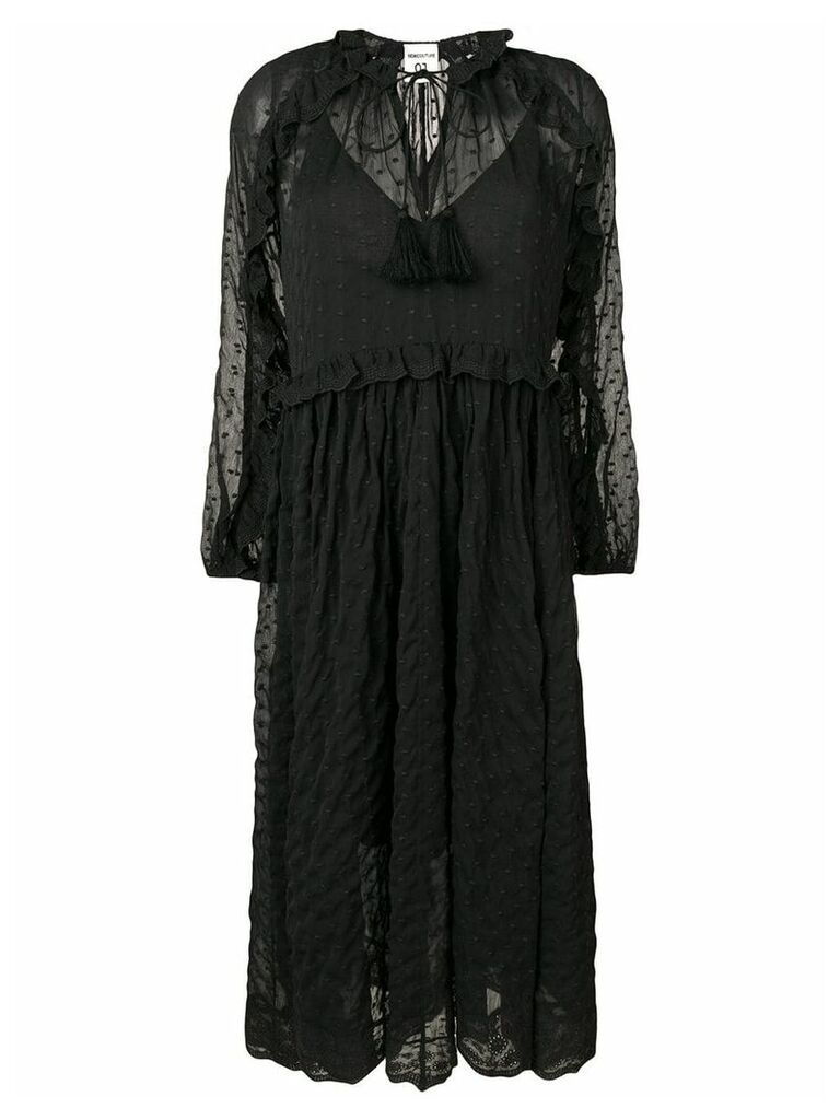 Semicouture embroidered lace dress - Black
