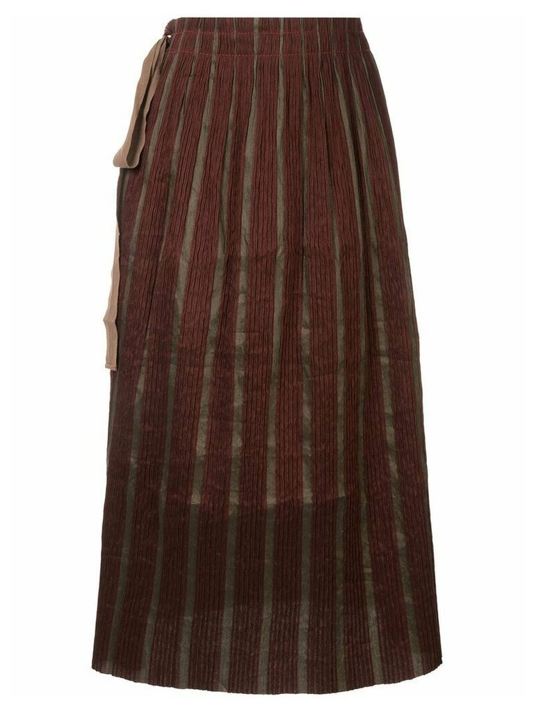 Uma Wang knot-detail pleated skirt - Red