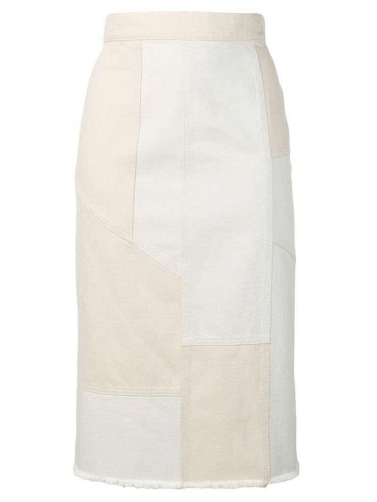 Alexander McQueen patchwork denim skirt - Neutrals