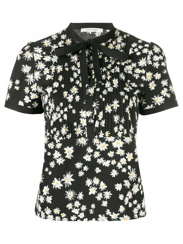 Chinti & Parker floral pussy bow blouse - Black
