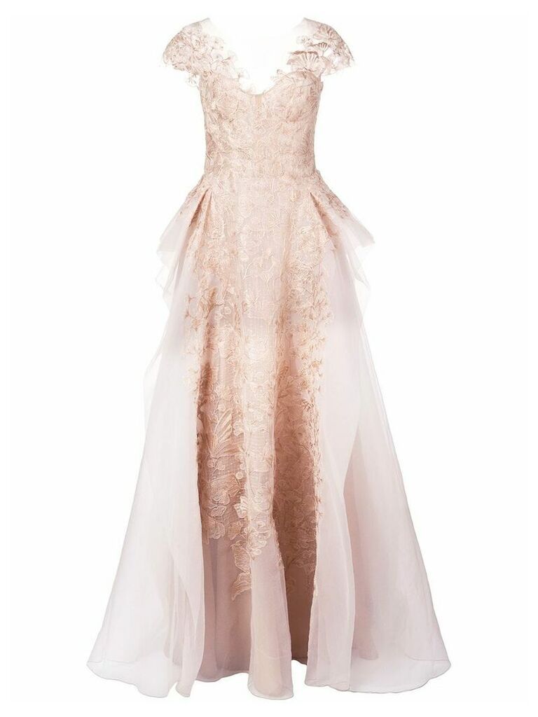 Marchesa A-line gown - Gold