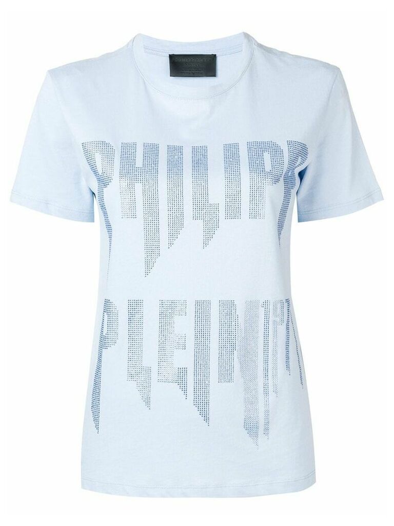 Philipp Plein embellished logo T-shirt - Blue