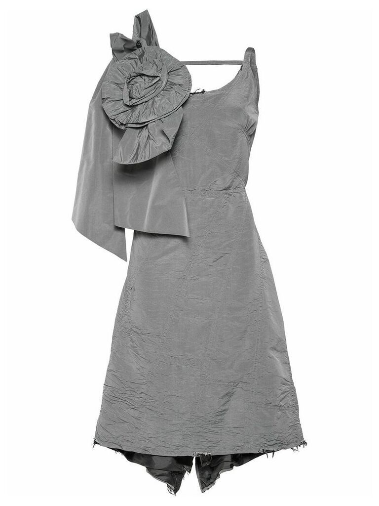 Miu Miu Taffeta dress with bow and rose - Grey
