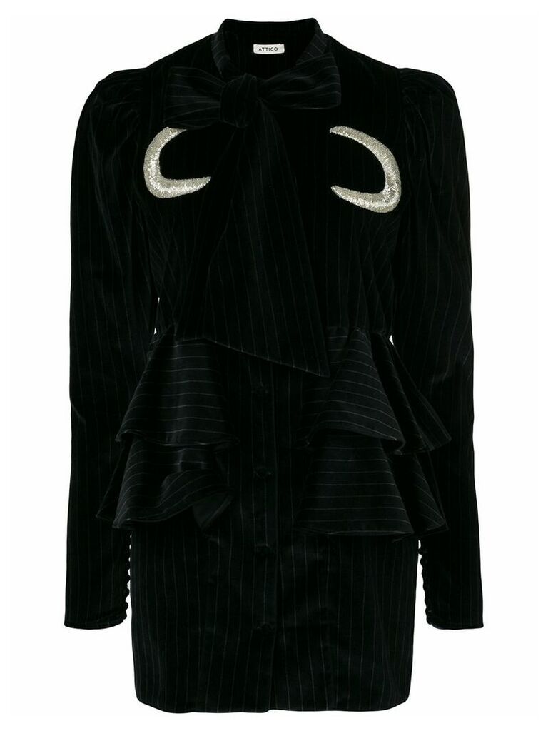 Attico moon patch mini dress - Black