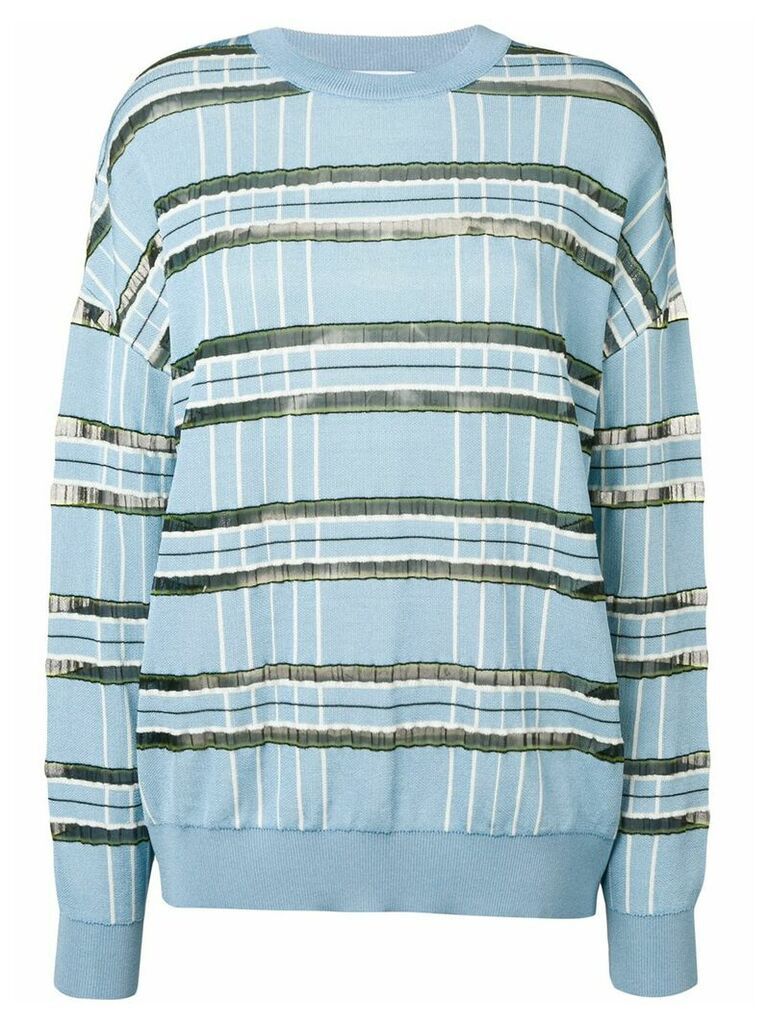 Christian Wijnants striped sheer panelled jumper - Blue