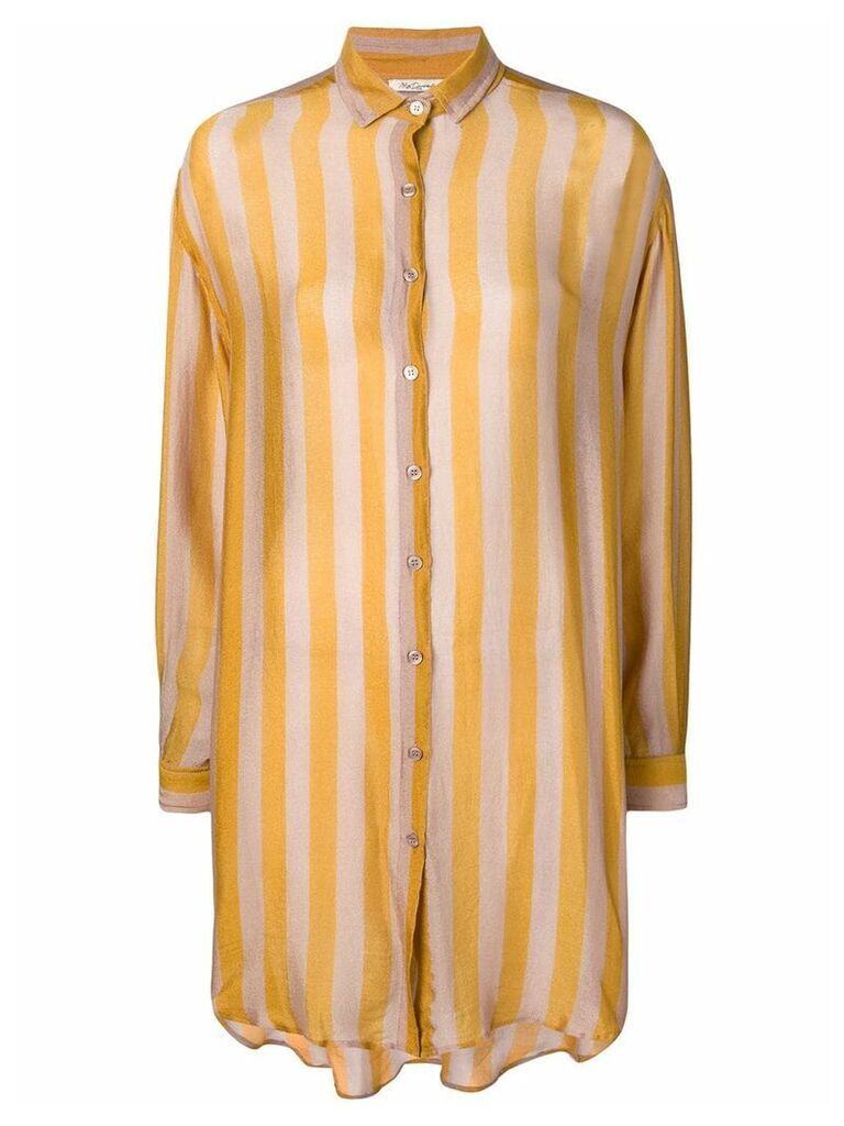 Mes Demoiselles striped pyjama blouse - Yellow