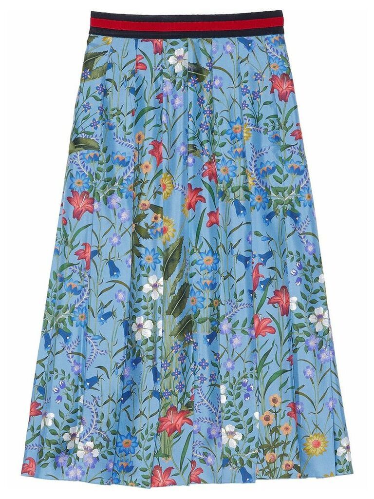 Gucci New Flora print skirt - Blue