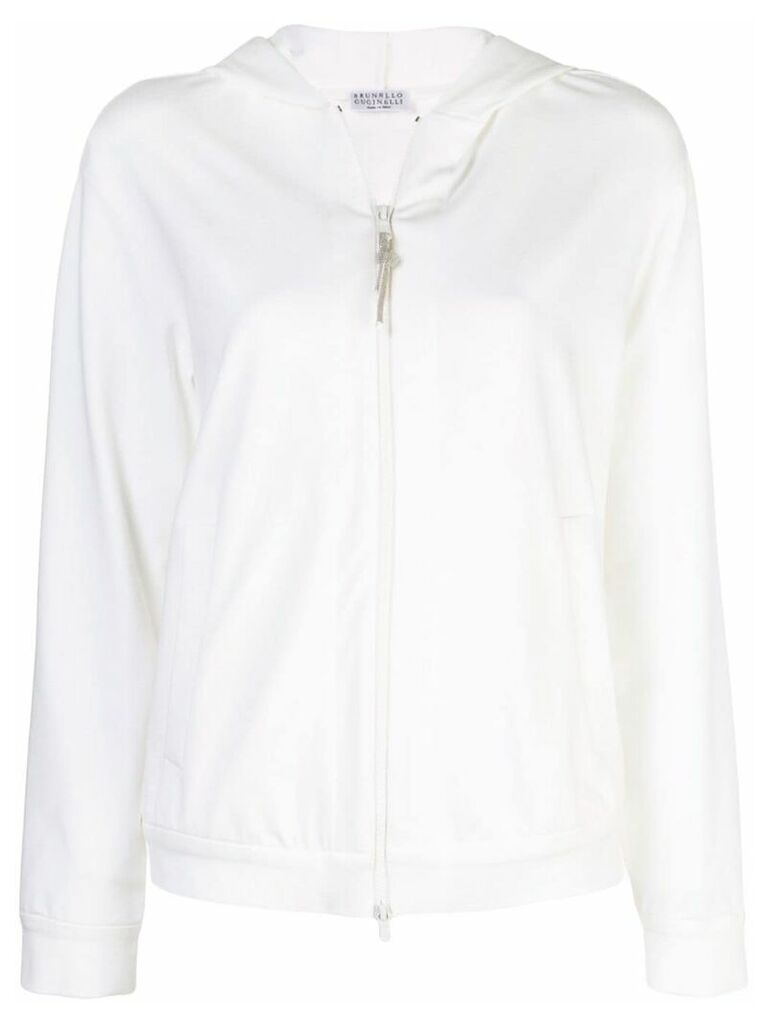 Brunello Cucinelli zipped sweater - White
