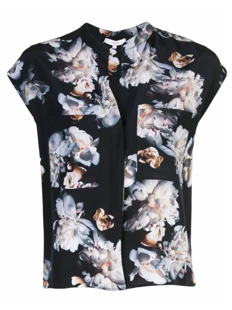 Vince sleeveless floral shirt - Black