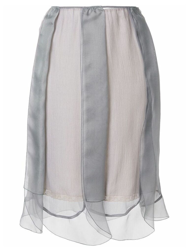 Prada layered tulle slip skirt - Grey