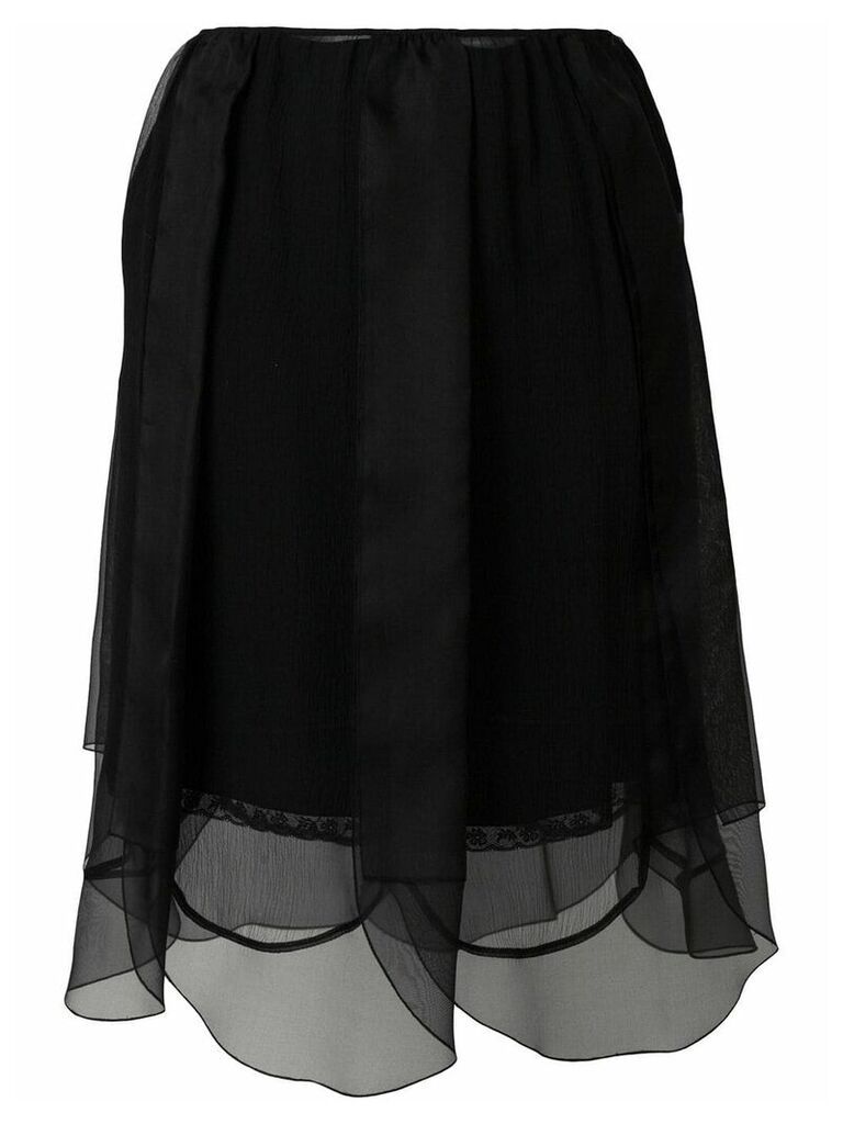Prada layered tulle petal skirt - Black