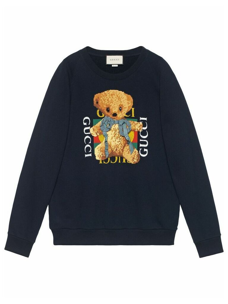 Gucci Gucci logo sweatshirt with teddy bear - Black
