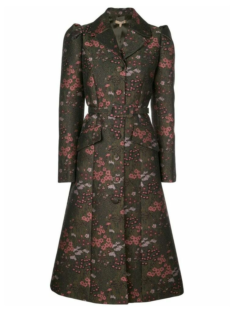Michael Kors Collection Floral brocade single-breasted coat - Green