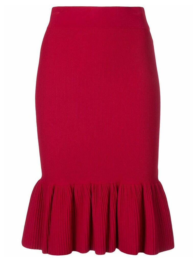 Akris Punto ribbed-knit skirt - Red