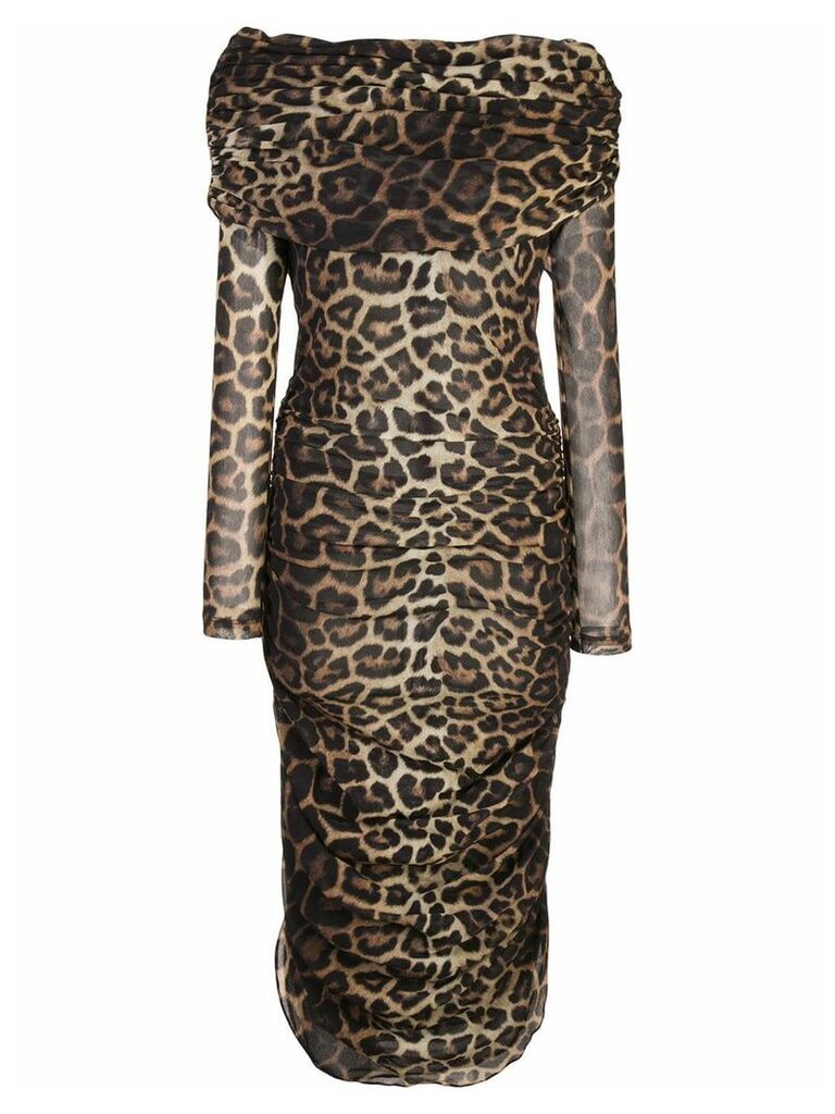 Christian Siriano leopard print dress - Neutrals