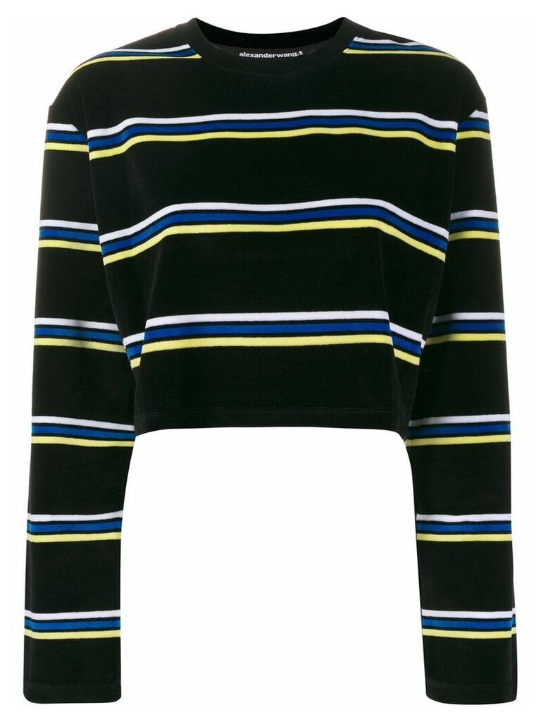 Alexander Wang cropped striped jumper - Black