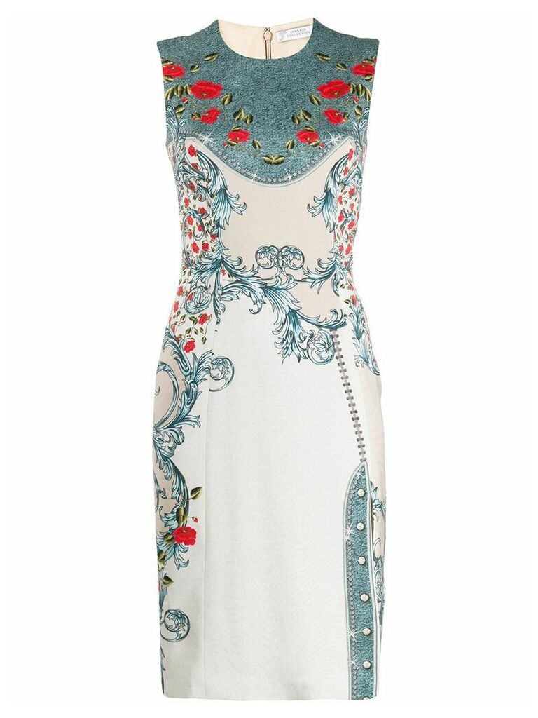Versace Collection floral dress - NEUTRALS