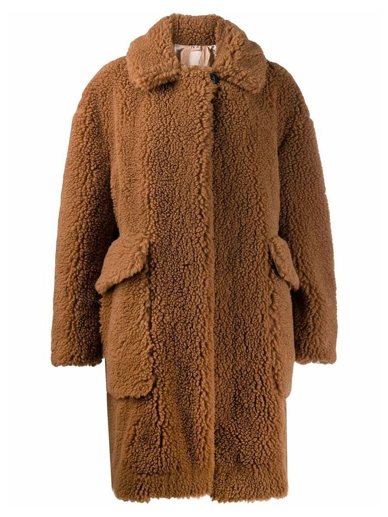 Nº21 faux-shearling teddy coat - Brown