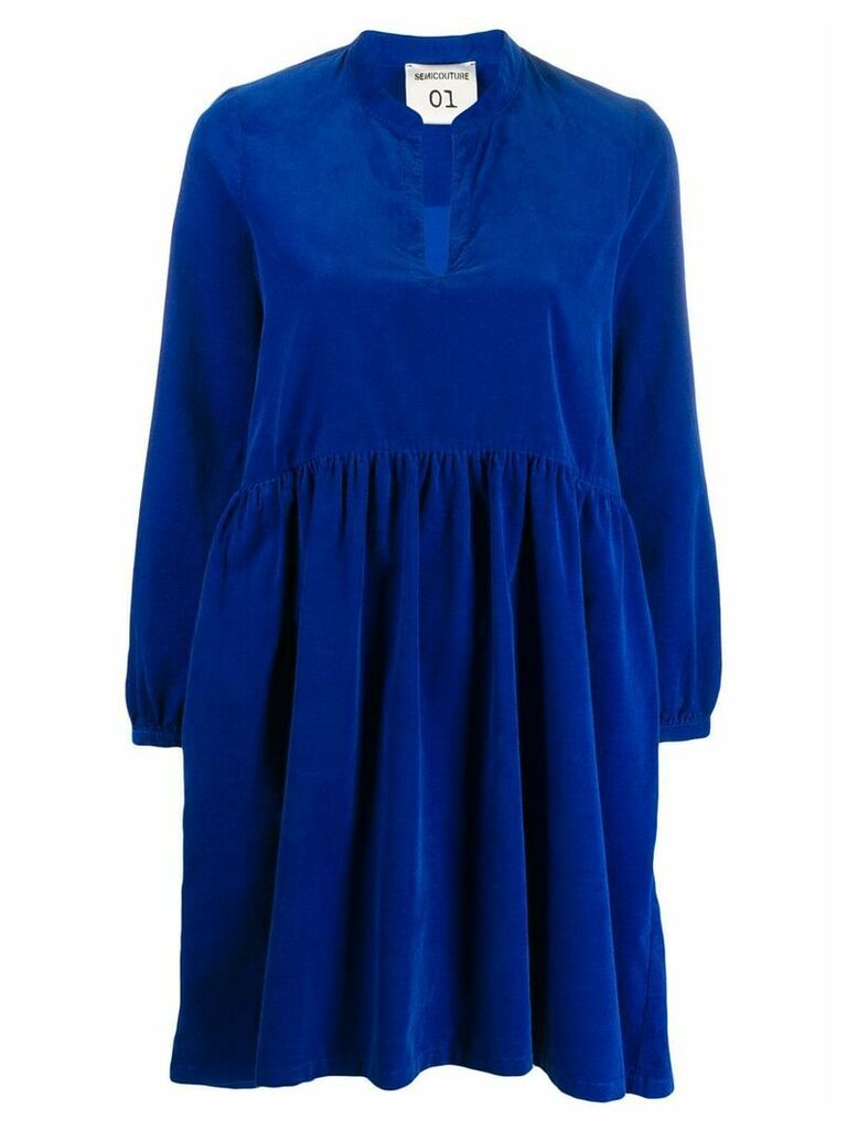Semicouture long sleeve swing dress - Blue