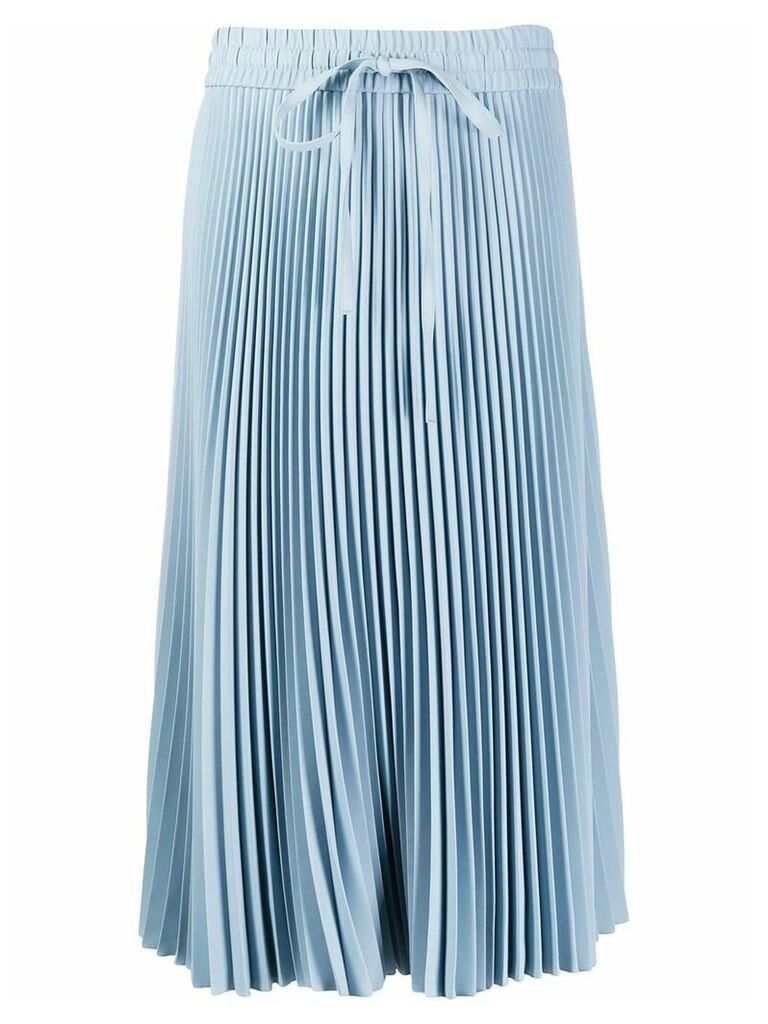 RedValentino drawstring pleated midi skirt - Blue
