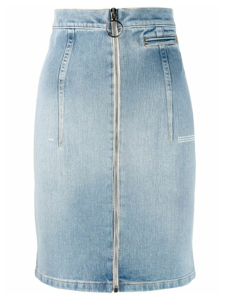 Off-White zip-front denim skirt - Blue