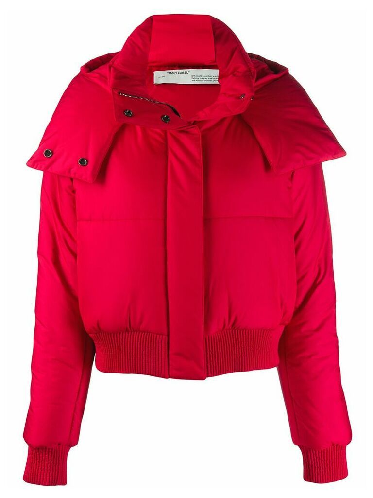 Off-White cropped padded coat - Red