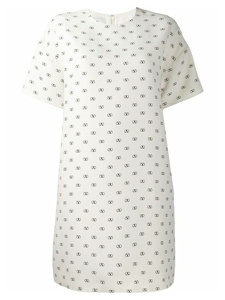 Valentino logo print shift dress - White