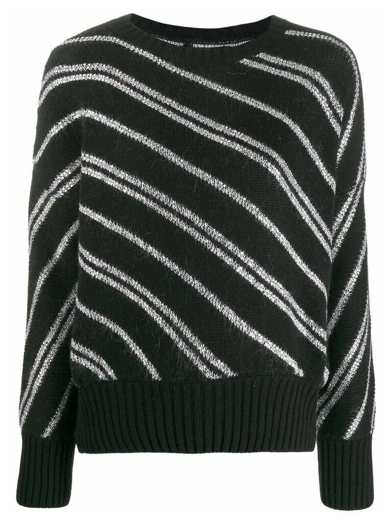 Ermanno Scervino Glass-embellished knit sweater - Black