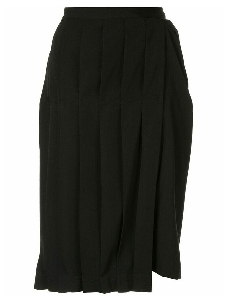 Yohji Yamamoto asymmetric pleated skirt - Black