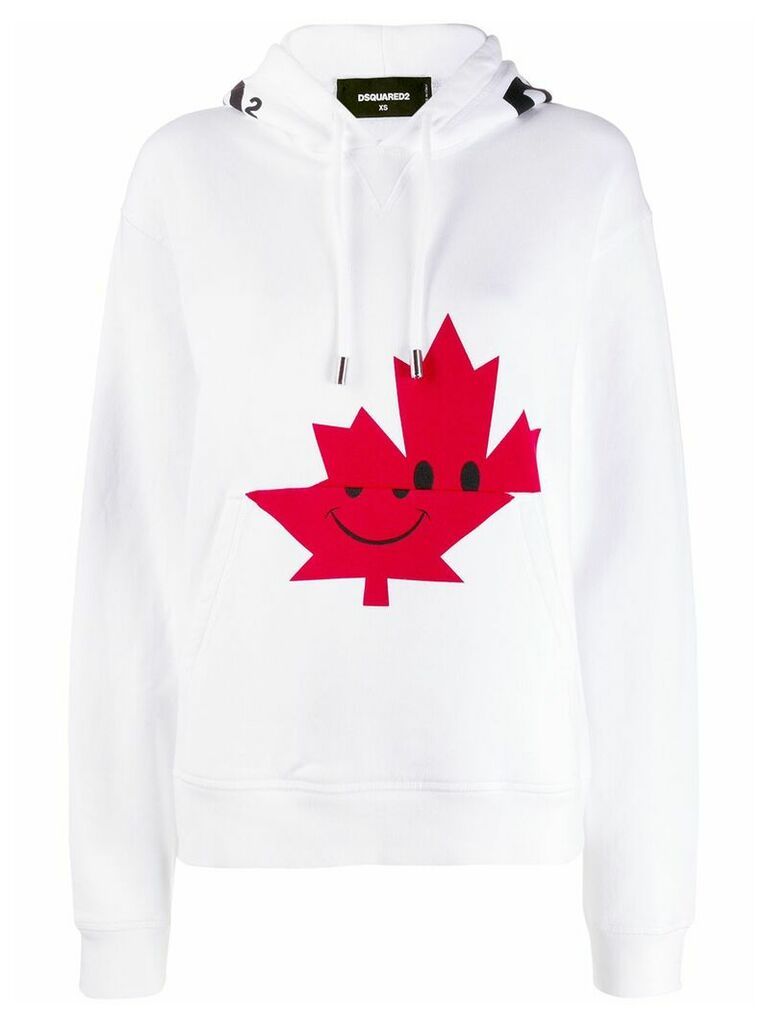 Dsquared2 Canadian leaf print hoodie - White