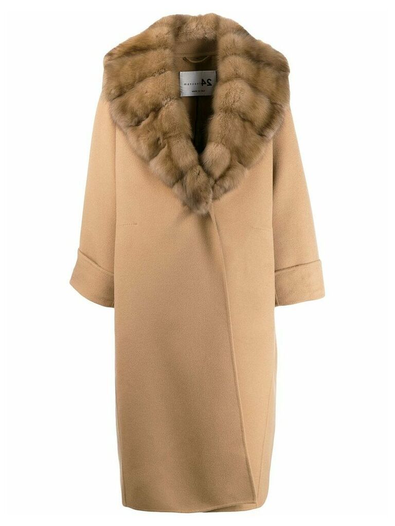 Manzoni 24 faux fur lined coat - NEUTRALS