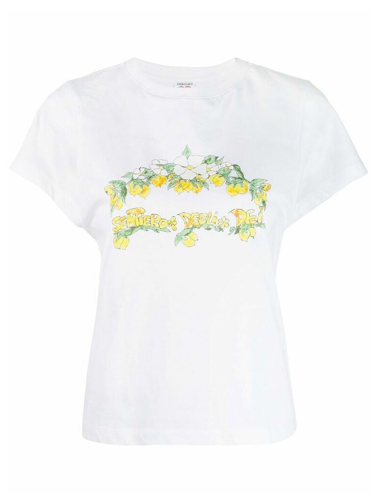 Shrimps round neck printed T-shirt - White