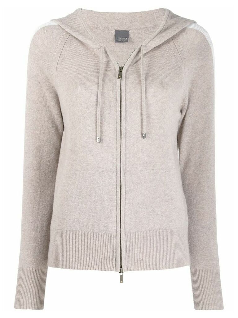 Lorena Antoniazzi knit zipped hoodie - Grey