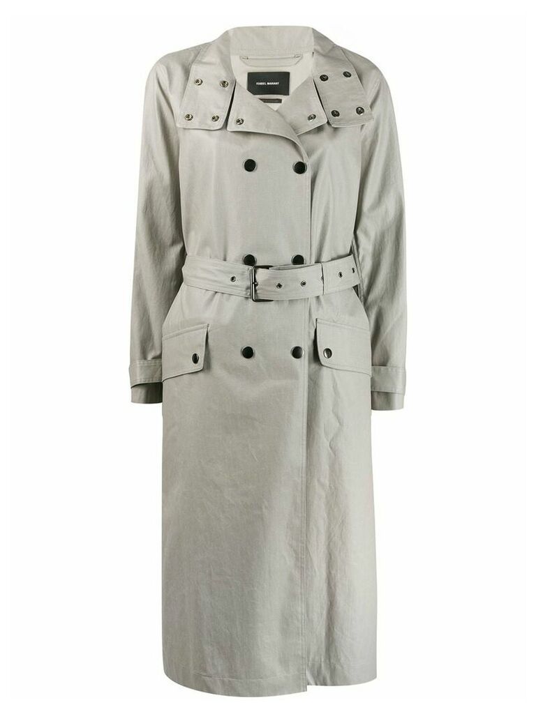 Isabel Marant high standing collar trench coat - Grey
