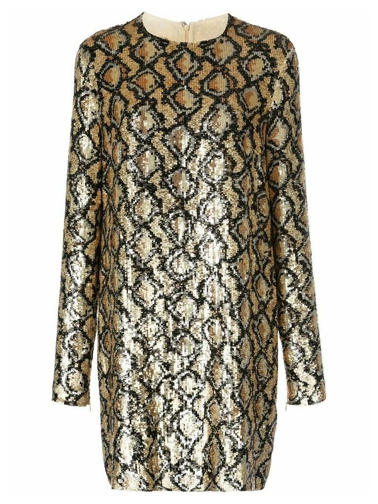 Michael Kors snakeskin pattern sequinned dress - GOLD