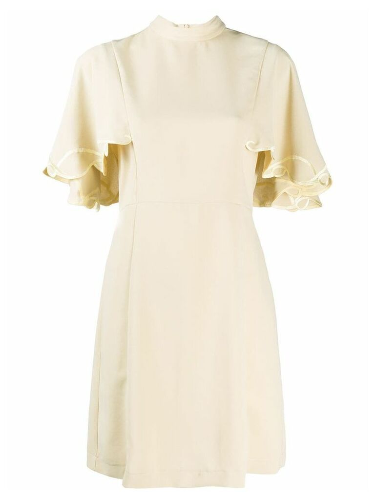 See By Chloé ruffled sleeved dress - NEUTRALS