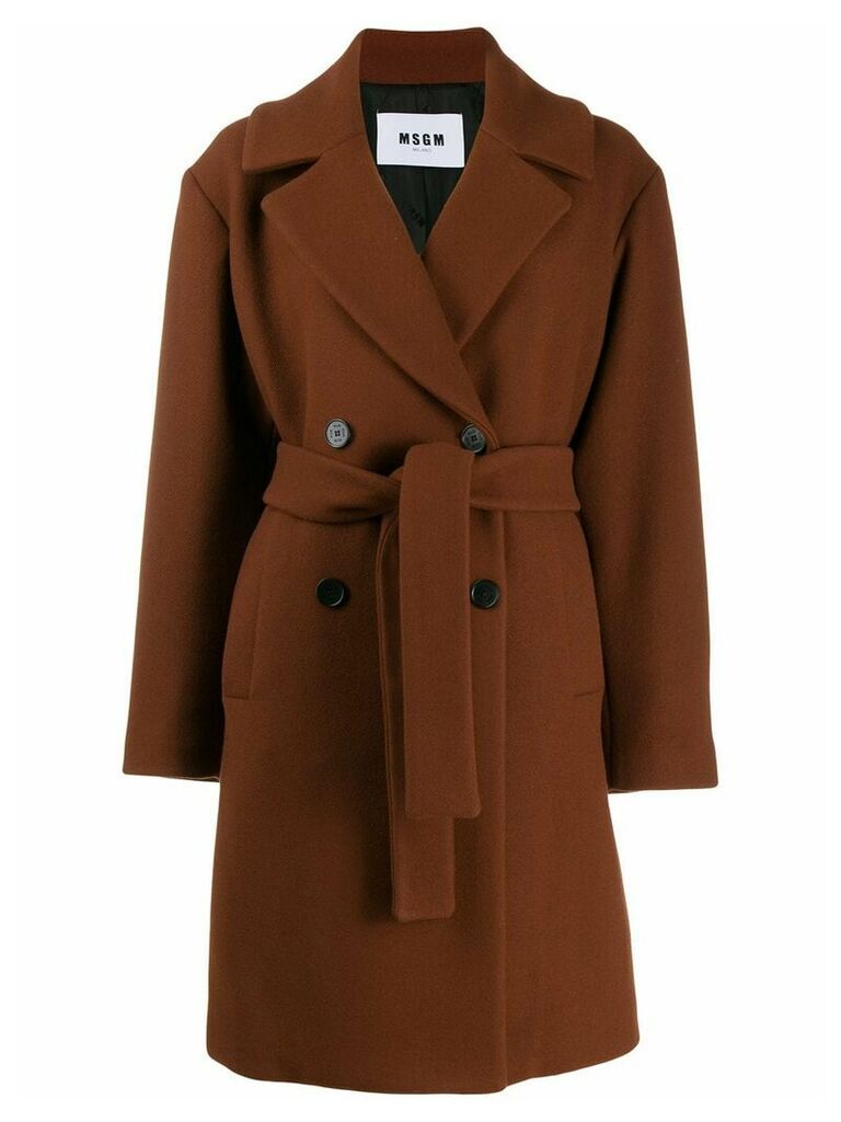 MSGM belted trench coat - Brown