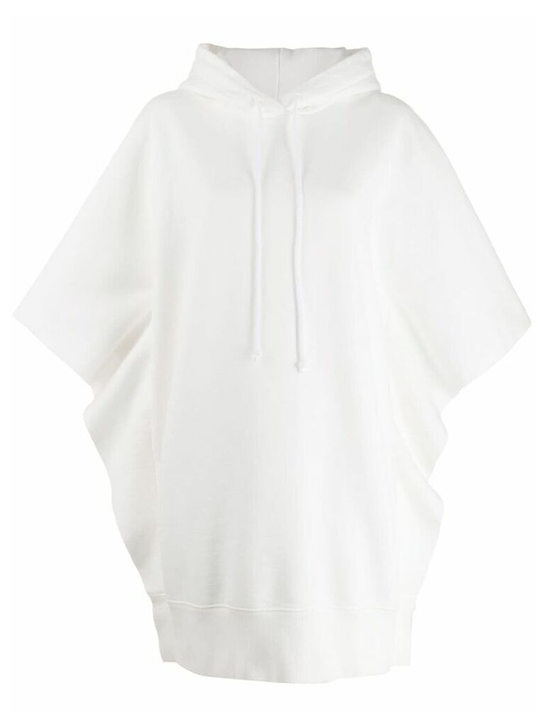 Mm6 Maison Margiela longline wide-sleeve hoodie - White