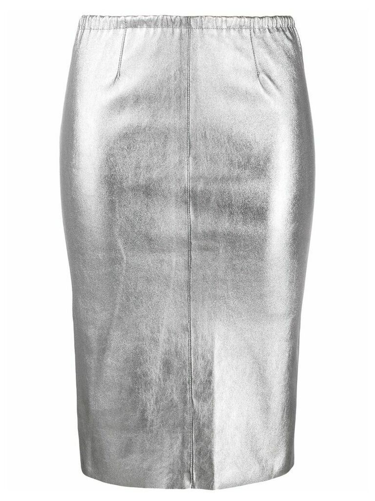 Zadig & Voltaire metallic pencil skirt - SILVER