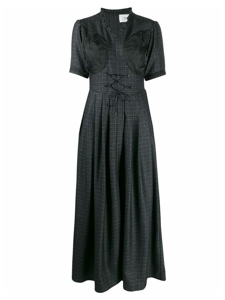 Quetsche short-sleeve flared dress - Black